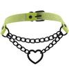 Gothic Harajaku Black Heart Chain Leather Choker Collar Punk Necklaces for Women Girls Buckle Chocker Emo Witch Jewelry
