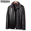Autumn and Winter Fur As One Men's Leather Jacket Padded and Thickened Motorcycle Leather Jacket Fur Coat Male