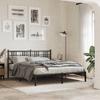 VidaXL Tête de lit métal noir 160 cm, tête de lit pour lit double, tête de lit noire,, tête de lit en métal 376359