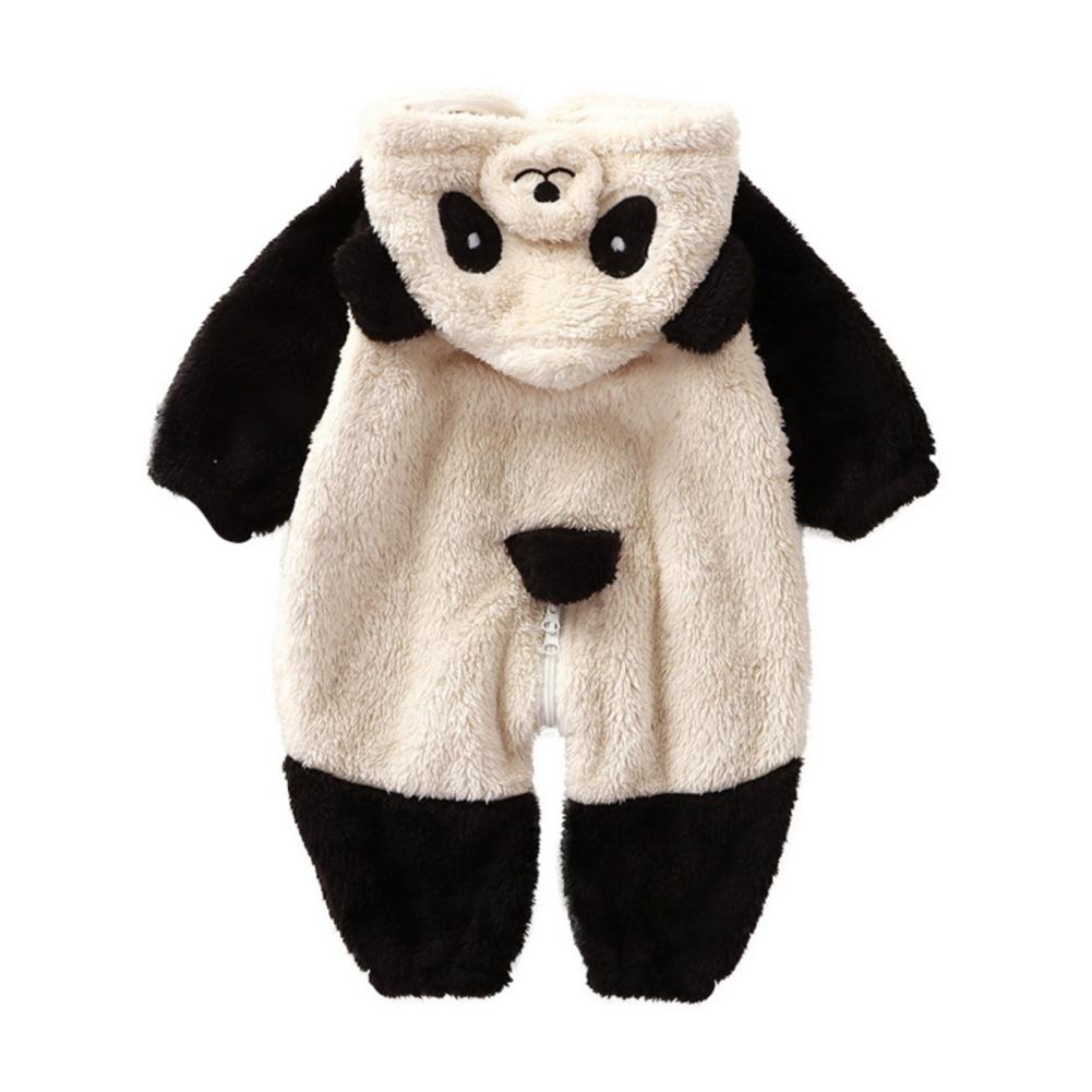 Detská plyšová kombinéza Kreslená panda králičia kombinéza s kapucňou Dojčatá Batoľatá Teplá kombinéza Jednodielne domáce oblečenie
