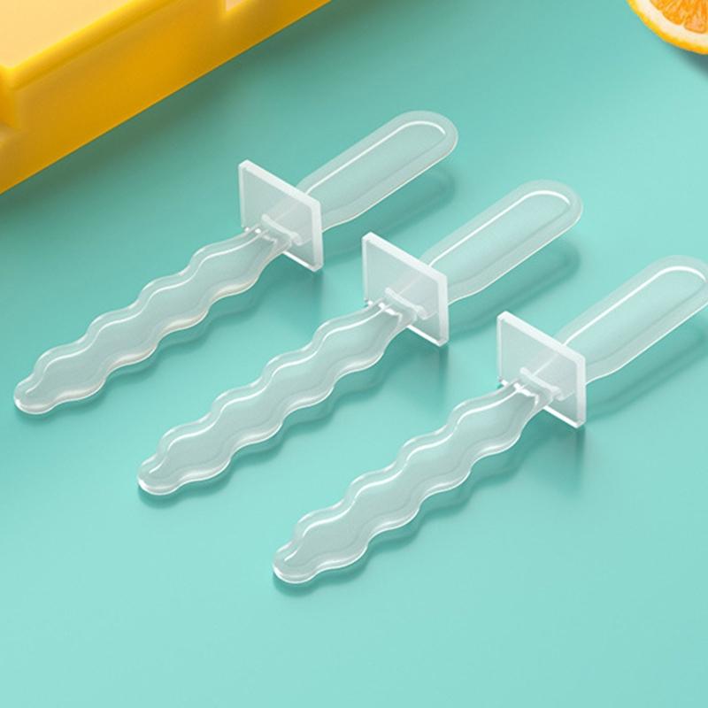 Silicone Popsicles Molds 4 Cavities Foot Shape Ices Cream Mold Freezers Ices Mold Cake Candy Mold with Lids & Stick
