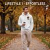 Men's Breathable 2D Graphic Hoodie, Minimalist Design Soft Cotton Sweatshirt for Casual Daily Wear & Versatile Style
