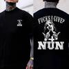 F@ck I Give Nun T-Shirt Funny Sarcastic Meme Double Sided Graphic Men Women Tee