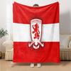 Middlesbrough Football Club Crest Flannel Blanket, Soft Polyester, Modern Design, All-Season for Camping, Travel, Gifts for holidays or birthdays