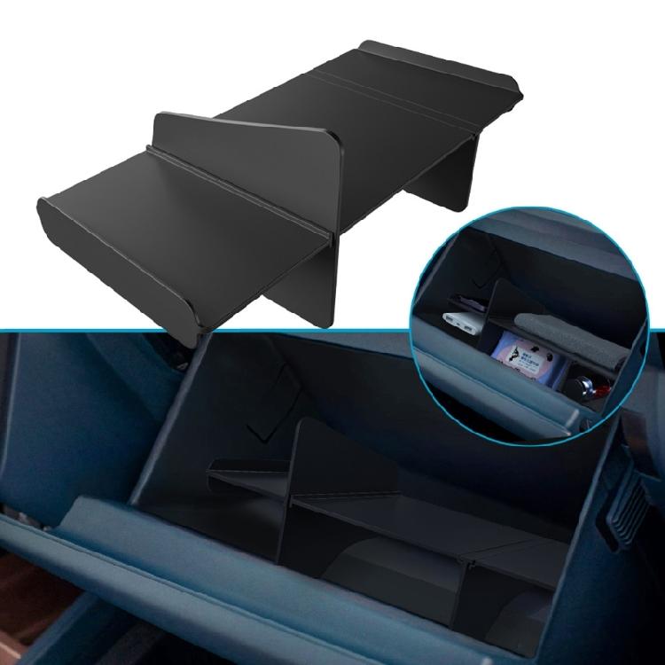 Glove Box Organizer Automotive Interior Accessories Glove Box Divider Compartment Storage Insert Tray Quick Setup Black