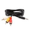 Black RCA Male 3 RCA Cord Converter 3.5MM Jack To RCA Wire Audio Cable Video Cables AV