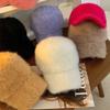Rabbit Fur Plush Dubill Cap Solid Color Winter Warm Hat Comfort Women's Baseball Cap  Outdoor