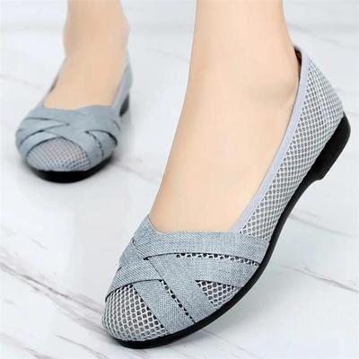 Women Fashion Comfortable Cloth Flat Shoes Lady Loafers Shoes