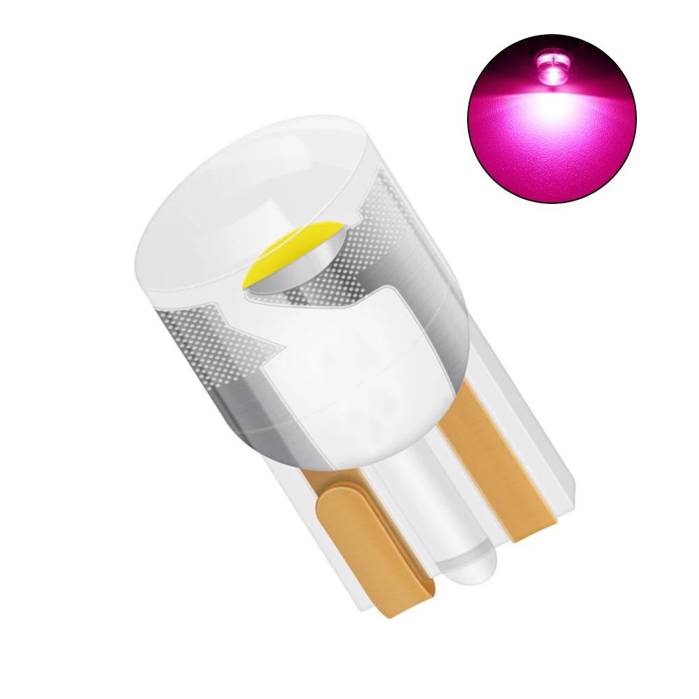 

New 10Pcs T10 Car COB Light Bulbs LED 12V License Plate Light LED Transparent Crystal Signal Lamp Reading Interior Dome Lamps 10Pcs рожевий