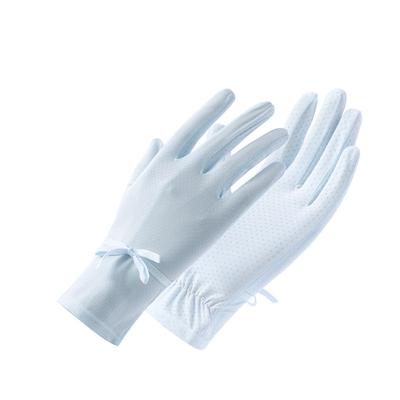 Summer Women's Sunscreen Gloves UV Proof Riding Drive Touch Screen Breathable Solid Color Quick Drying Thin Ice Wire Gloves