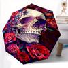 1pc Skull and Roses Automatic Opening and Closing Umbrella - Small Umbrella Suitable for Various Occasions N081