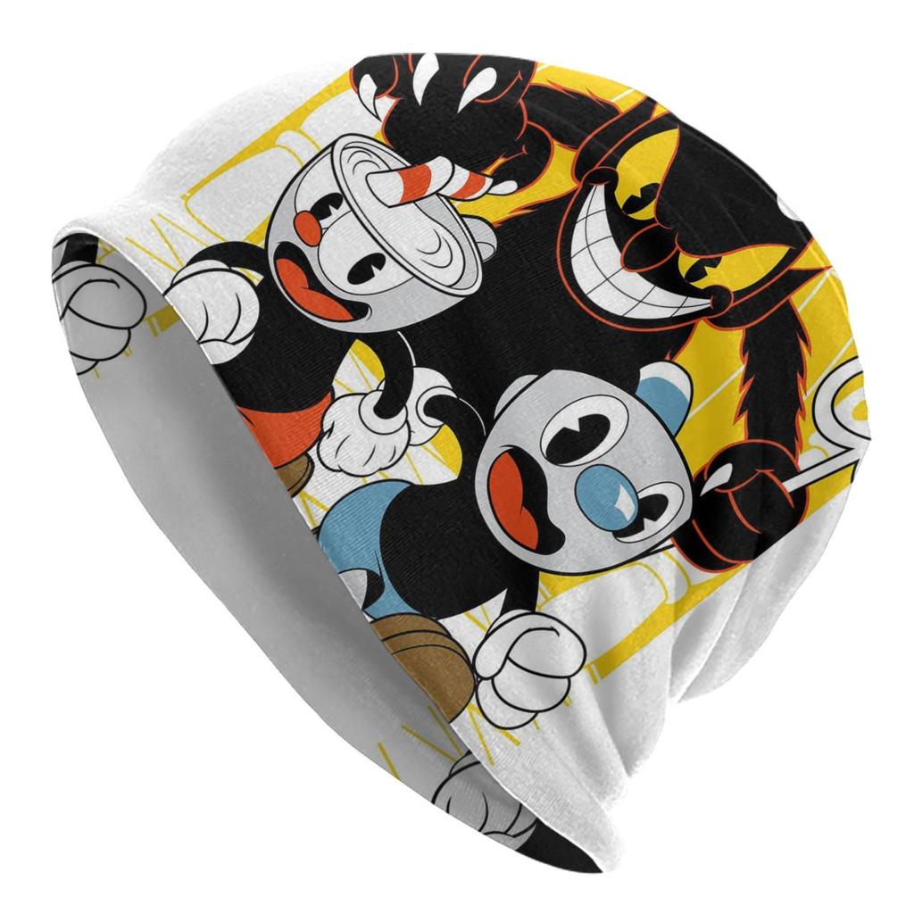 Great Retro Game Battle Cuphead Skullies Beanies Hats Spring Unisex Outdoor Caps Warm Multifunction Bonnet Hats