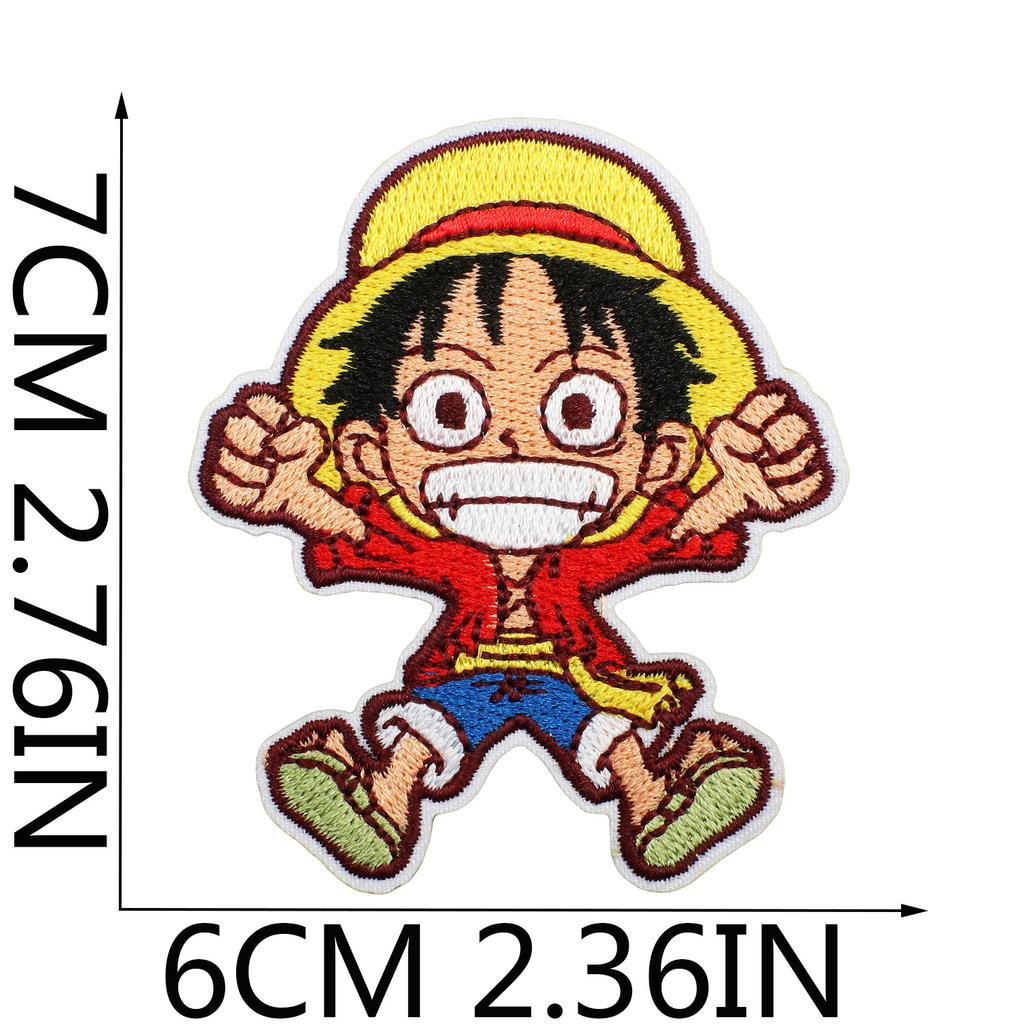 One Piece Embroidery Cloth Sticker, Clothes Decoration Patch Sticker, Japanese Animation Character Computer Embroidery Label, Bag Decoration Sticker