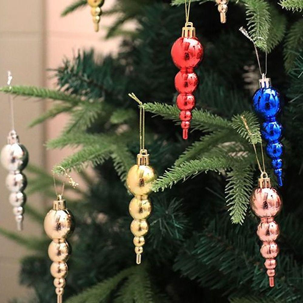 6pcs Painted Christmas Gourd String Pendant Reusable Xmas Tree Ornaments  Wedding Party