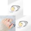 Star Moon Adjustable Copper Ring Minimalist Jewelry For Women