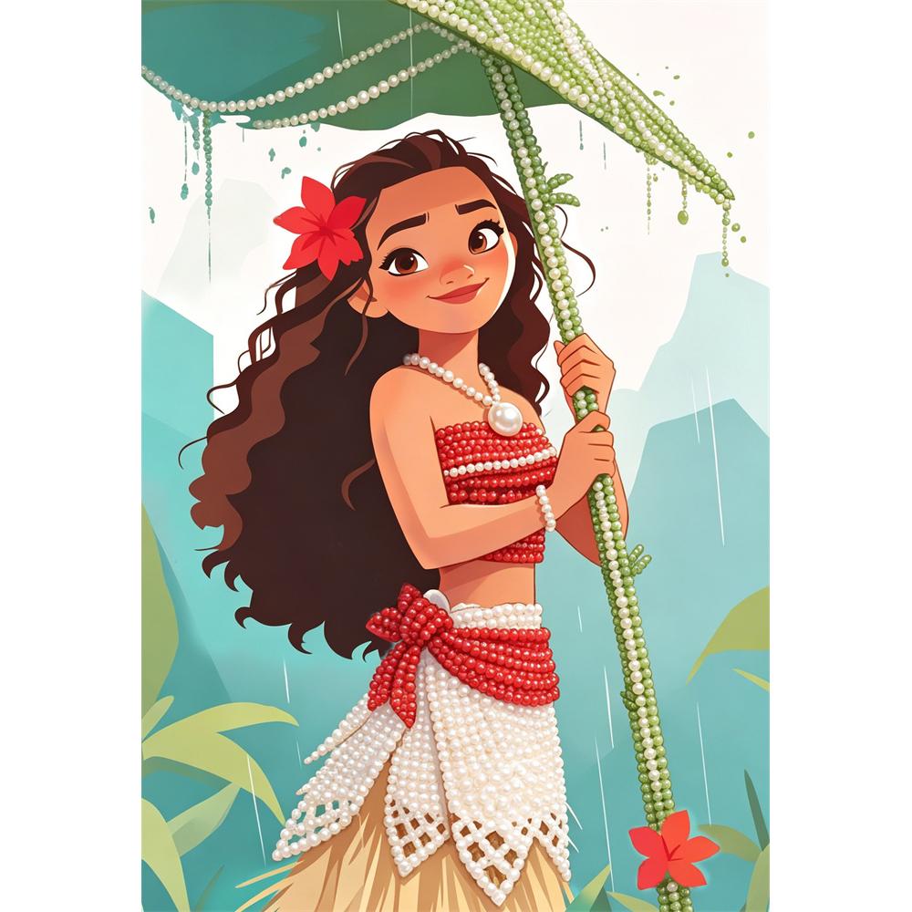 

Disney Moana Pearl Art Iconic Tropical Attire 5D DIY Pearl Embroidery Mosaic Cross Stitch Kit for Home Decor 30x40