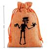 8/12Pcs 2025 New Halloween Gift Bags Children'S Trick-Or-Treat Candy Bags Pumpkin Bags Flannel Drawstring Candy Bags 10X12Cm