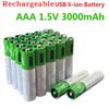 USB AAA Rechargeable Batteries 1.5V 3000mAh Li-ion Battery for Remote Control Mouse Electric Toy Battery + Type-C Cable