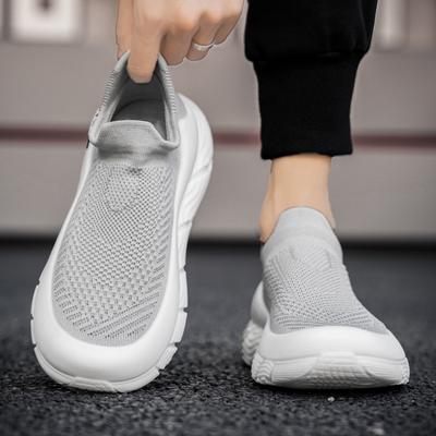 Breathable Fly-woven Sneakers Summer New One-pedal Lace-free Socks Men's Running Shoes Heightening Men's Shoes