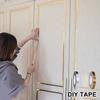 1 Roll of 50m Brushed Golden Silvery Self-Adhesive Floor Edging Waterproof Seam Wall Stickers for Home Decoration, Tile Tape, Gap Ceiling Solution