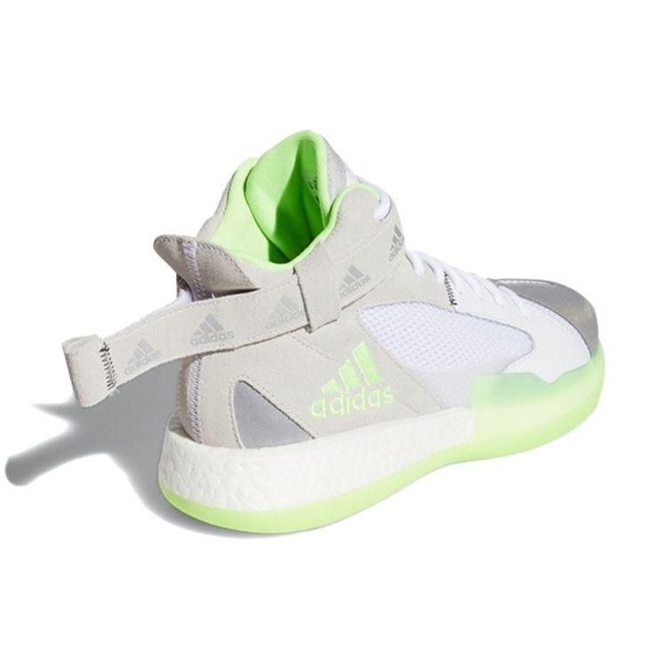 adidas Posterize Leather Fabric Splicing Shock Absorption Mid-Top Basketball Shoes Men Sneakers Gray Green FW4343