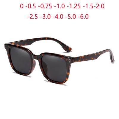 Leopard Frame Anti-Glare Nearsighted Sunglasses With Diopters Uv400 Sunglasses Prescription 0 -0.5 -0.75 To -6.0