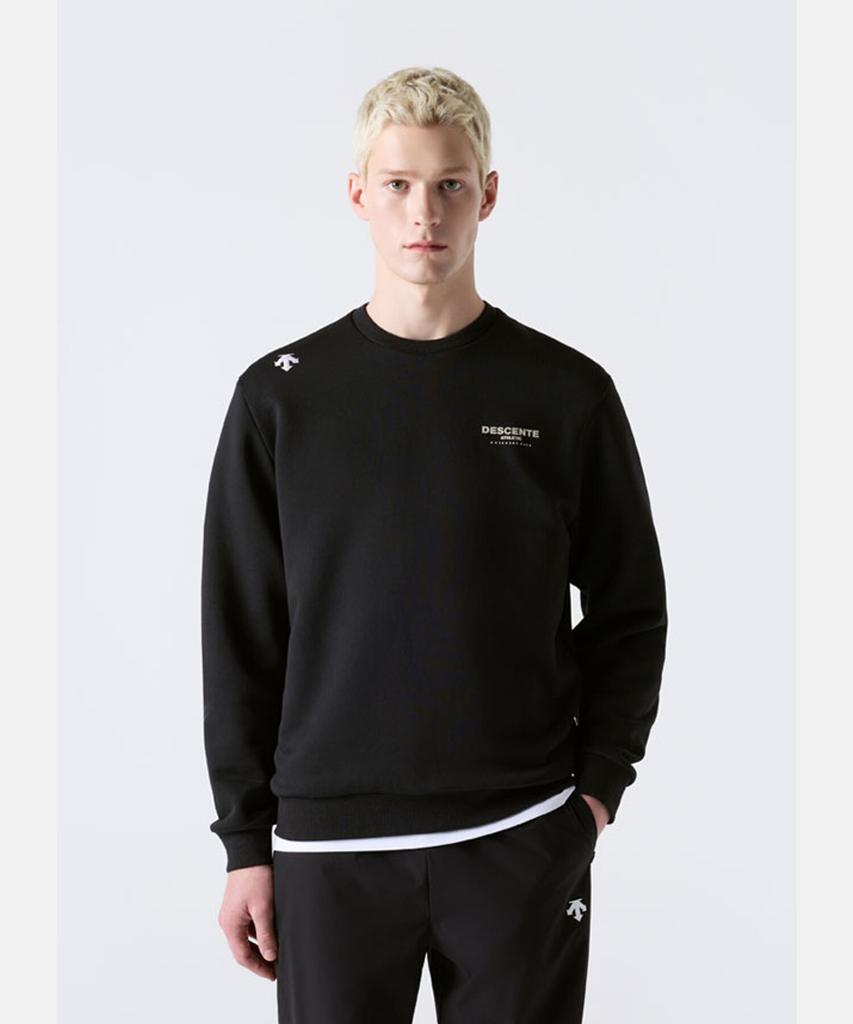 DESCENTE Sports Terry Wording Comfort Fit Sweatshirt Black Sr323Uht81 (A Type)