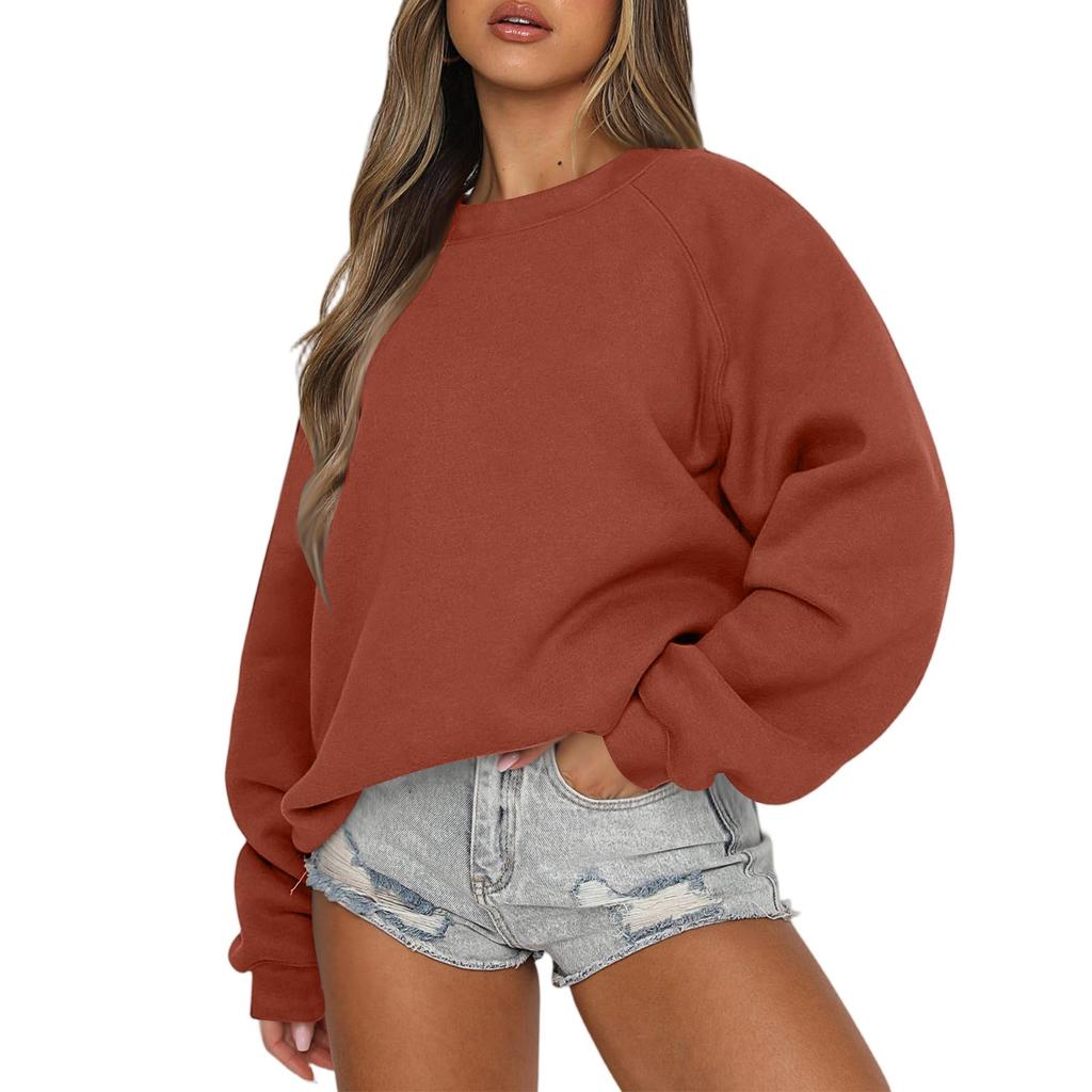 Sweatshirts For Women Oversized Crewneck Fleece Pullover Long Sleeve Tops Comfy Fall Winter Fashion Outfits
