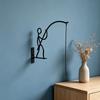 1/2Pcs Suspension Bracket Indoor Plant Hanging Rack with Go Fishing Printing Heavy-Duty Rust-Resistant Metal Wall Hook