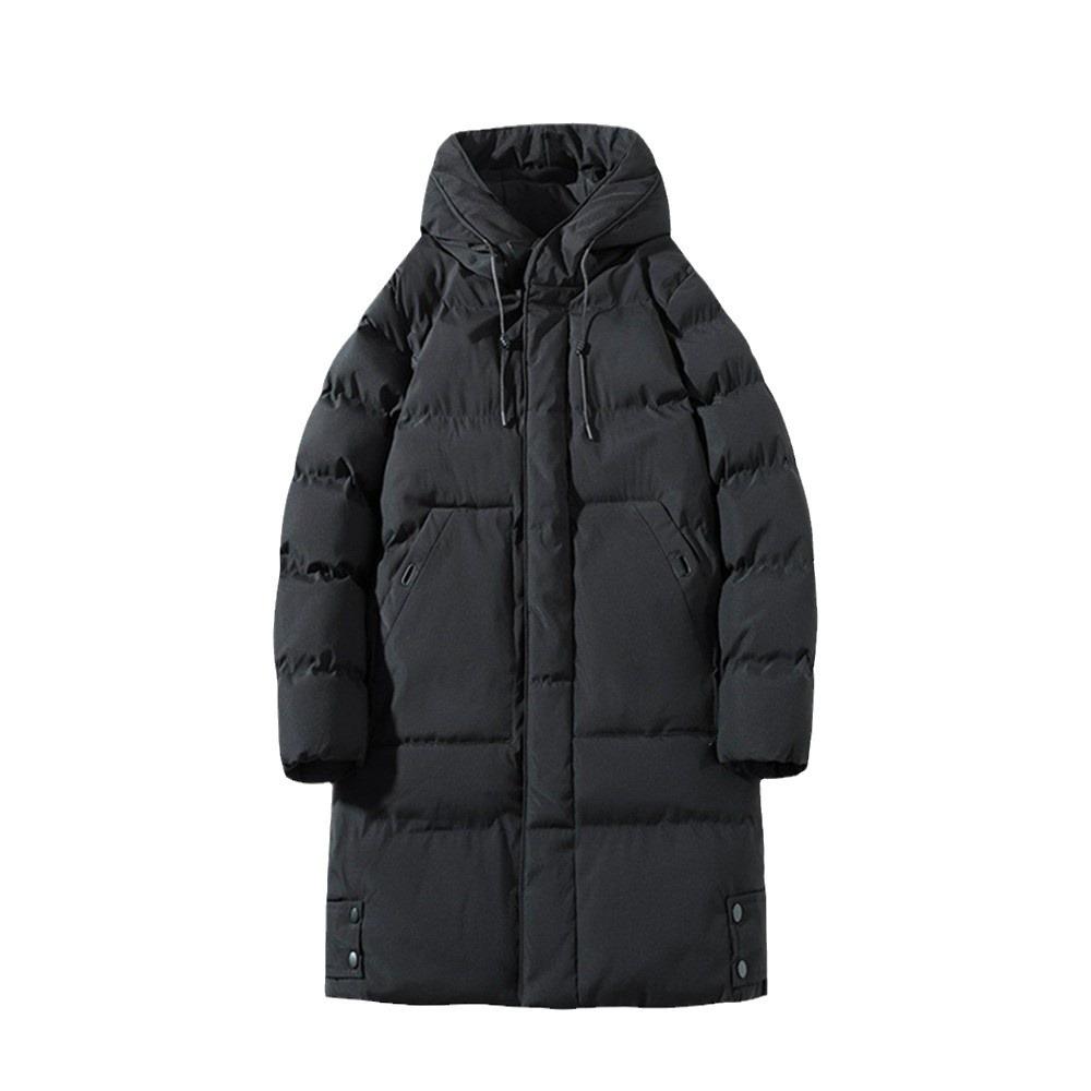 M-8XL Large Size Medium-length Cotton Clothing Men's Winter Loose Hooded Cotton Jacket Warm Coat Solid Color Thickened Cotton Coat