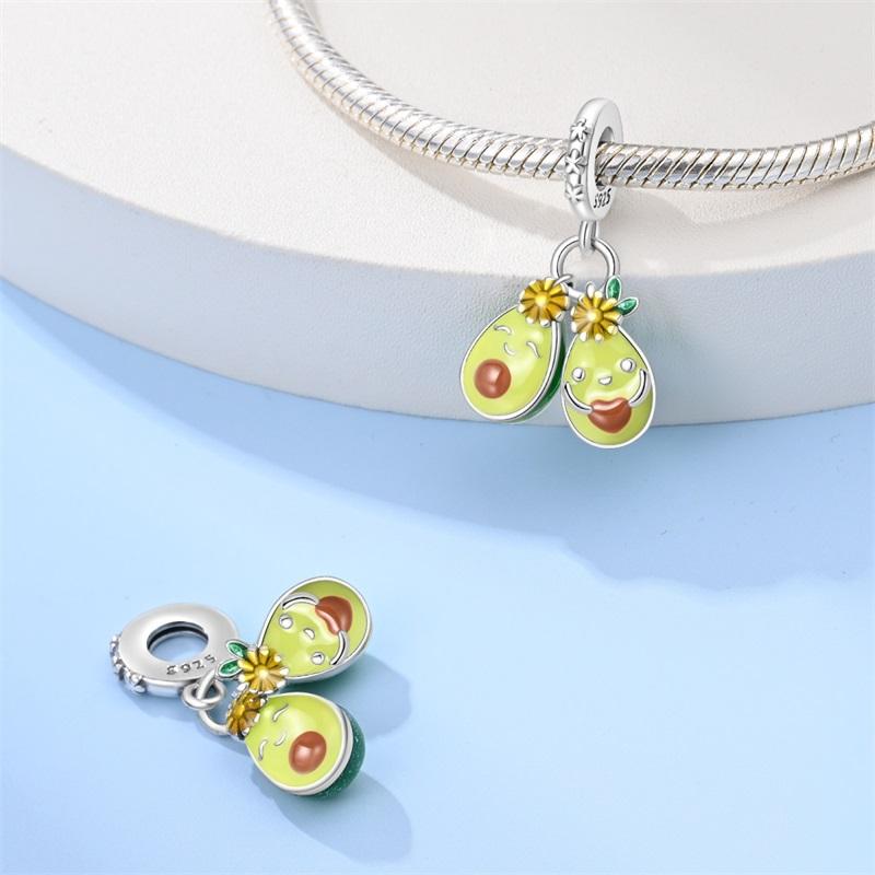 Cute Yellow Food Pumpkin Car Cake Avocado Pizza Charm Bead Components Bead Components Copper Metal High Quality Fine Jewelry Compatible With Bracelet