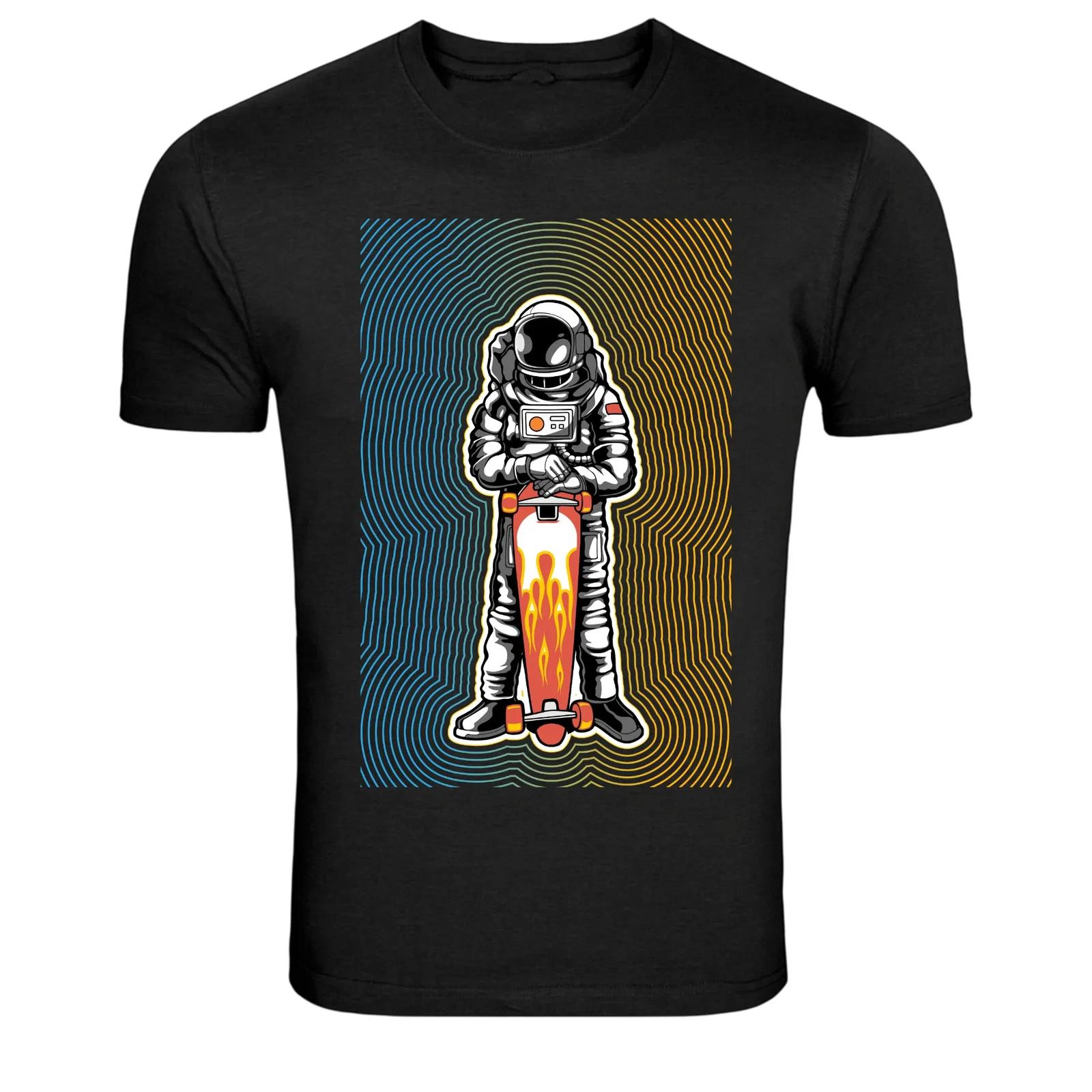 Astronaut Riding Rocket Space Graphic T-Shirt XXXL