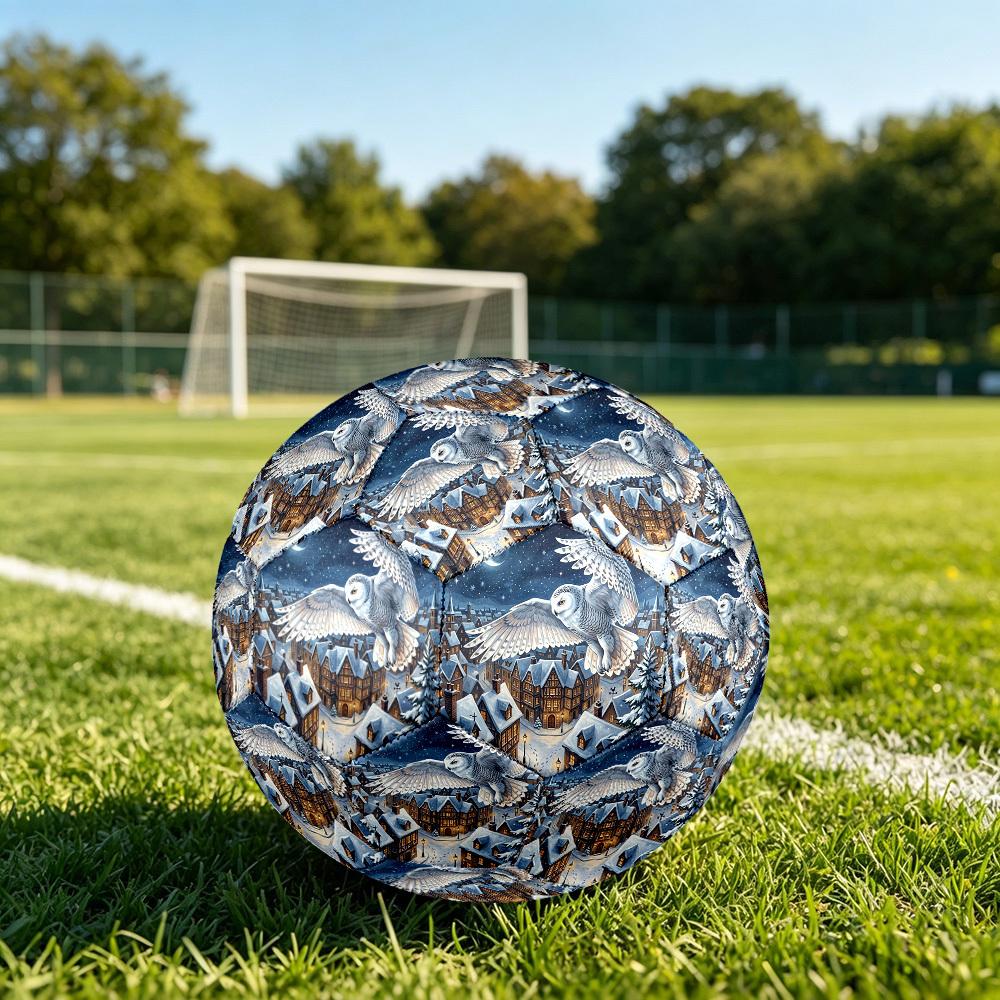 1pc Winter Night Flight Theme Soccer Ball Football, Size 5, Lightweight PVC, Outdoor Training Soccer Ball,Sports Gift t6147