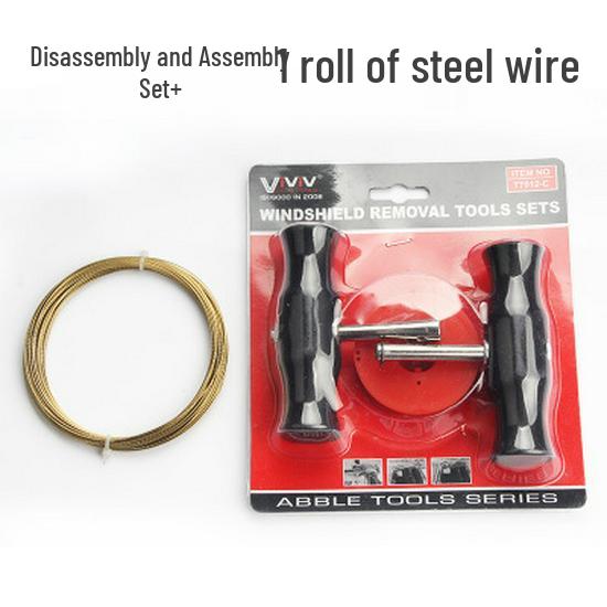 Car Windshield Removal & Installation Wire Saw Tool - Steel Wire Puller & Knife