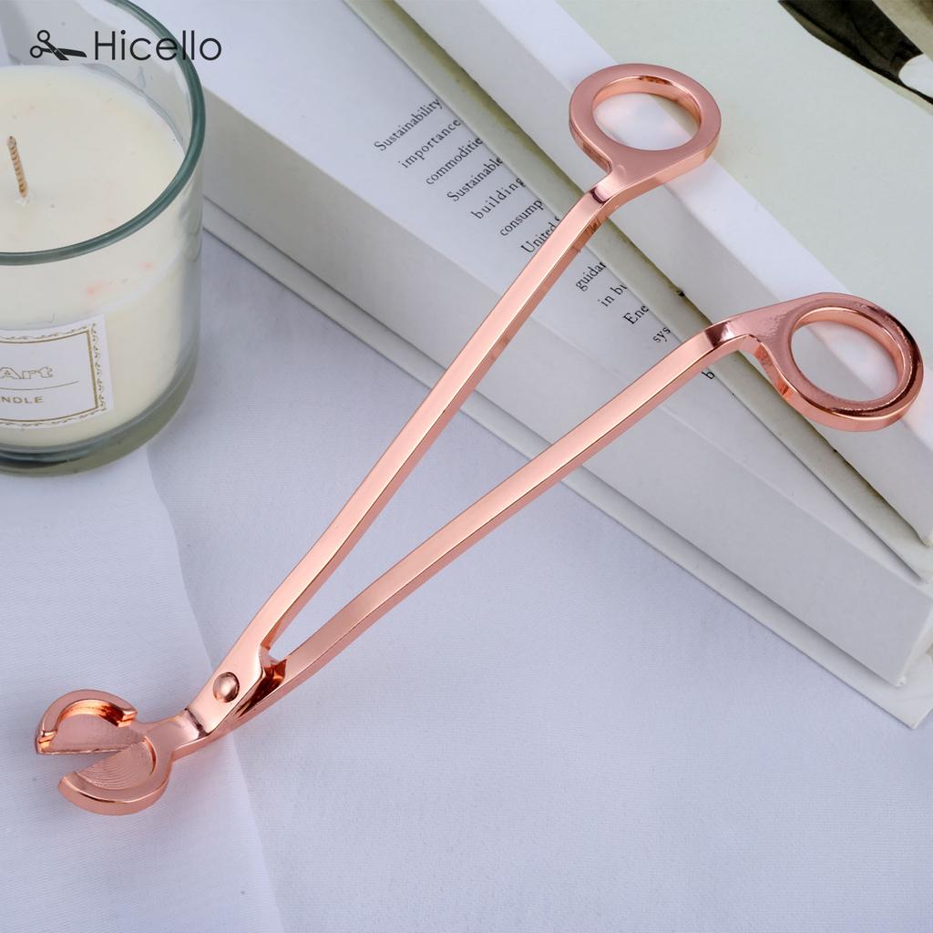 KerzenDochtschneider Edelstahl Kerzenschere Docht kürzen Dochtschneider Löscher Runder Kopf 18cm Schwarz Roségold Silber Rot Bronze