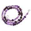 Natural Amethyst Smoky Quartz Gemstone Smooth Beads Necklace 17" UB-4555 UB-4555