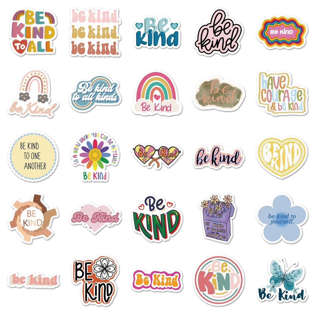 50PCS Positive Psychology Stickers: Motivational English Sentences, Waterproof Decorative Journal Stickers