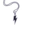 Hip Hop Blitz Anhänger Halskette Mit Zirkonia Akzenten Kupfer Kette Zweifarbig Gold Platin 60cm Geometrischer Schmuck