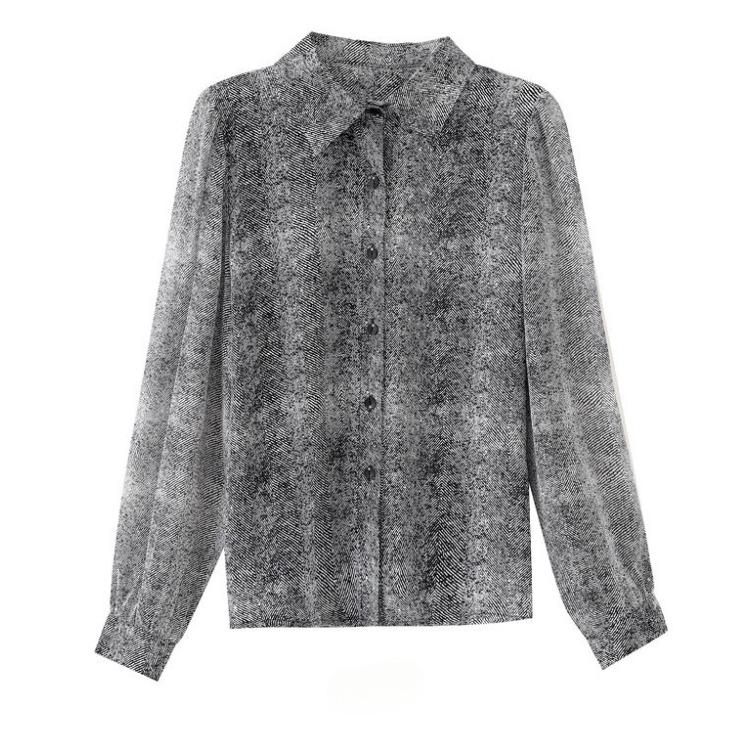 Elegantní dámská košile s dlouhým rukávem jaro podzim volný střih zeštíhlující halenka stylový mladistvý trendy top