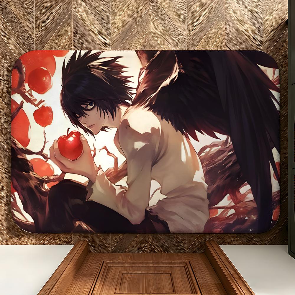 anime D-Death N-Note Floor Mat Soft Flannel Floor Mat Suitable for Entryways, Living Rooms, Bedrooms, and Bathrooms