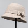 Autumn Winter Mother Hat Ladies Short Brim Bucket Hat Woolen Thickened Grandma Warm Leisure Cotton Hat for the Elderly