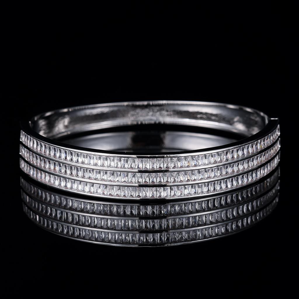 Light Luxury Open-face Women's Fashionable Simple and High-end Zircon Bracelets Couple Style Bracelet
