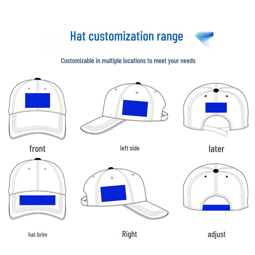 Customized Cotton Baseball Cap with Printed Logo for Men and Women - Duckbill Sun Hat for Work or Leisure.