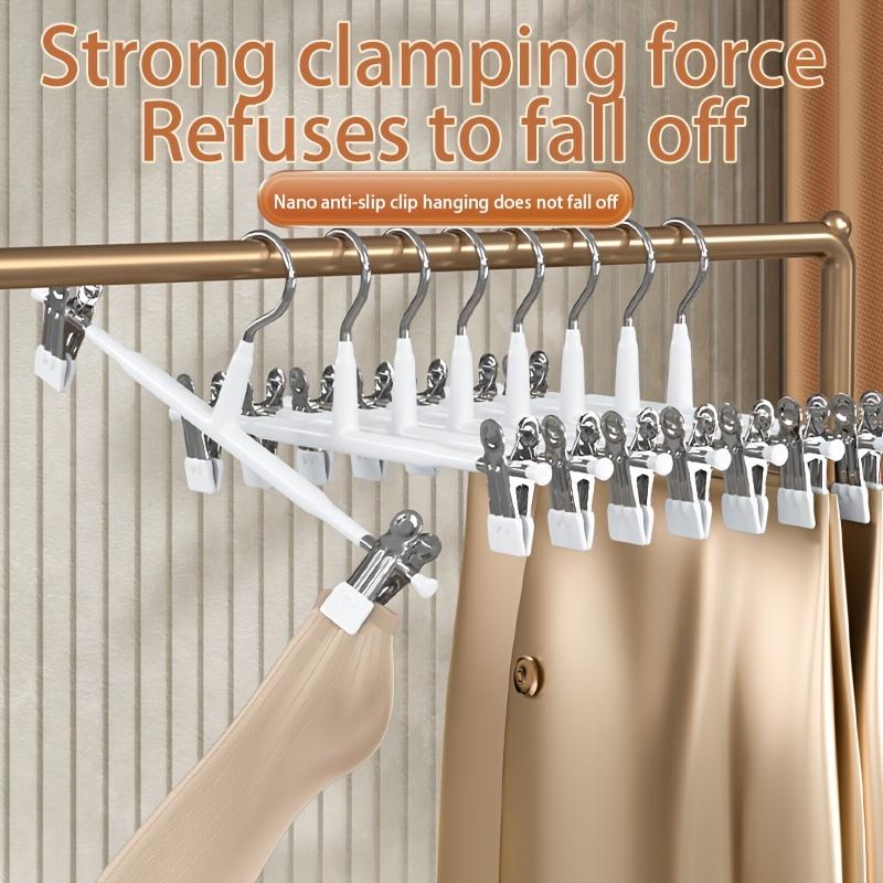 10pack Trouser Hanger Clip Retractable Wardrobe Household Traceless JK Hanger Clothes Hanger Collection Stainless Steel Skirt Clip Drying Clip