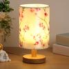 Fabric LED Table Lamps USB Bedside Night Lamp Wood Base Chinese Style Lampshade Decor Light for Home Bedroom Office Desk Lights