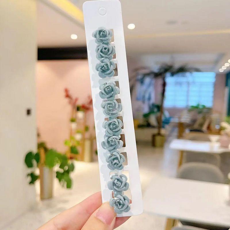 

Изысканная бархатная роза для волос для девочки 10 маленьких заколок для волос One Size синий