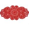 One Piece 23 x 12 Inch Oval Doilies Crochet for Dressers and End Tables Crafts Disposable Small Valentines Doilies Cloth Lace Placemats Coasters Red