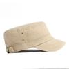 Men's Retro Washed Cotton Military Cap Flat Top Cadet Patrol Hat Summer Breathable Army Peaked Cap Casual Plain Sun Hat