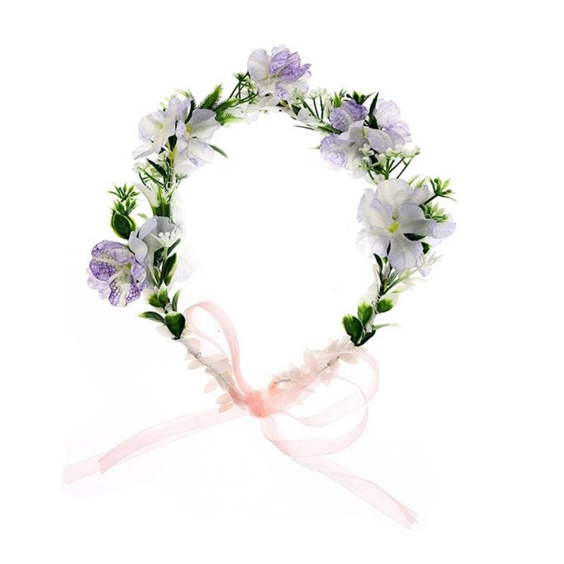 Pastoral Flower Shape Headband for Traveling Taking Photo Spring Girl Ethnic Hair Hoop Wedding Party Bride Hairband