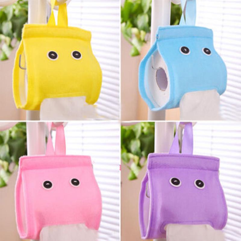 

Многофункциональный бумажный пакет для салфеток для ванной комнаты, подвесной держатель для салфеток из мультяшной ткани